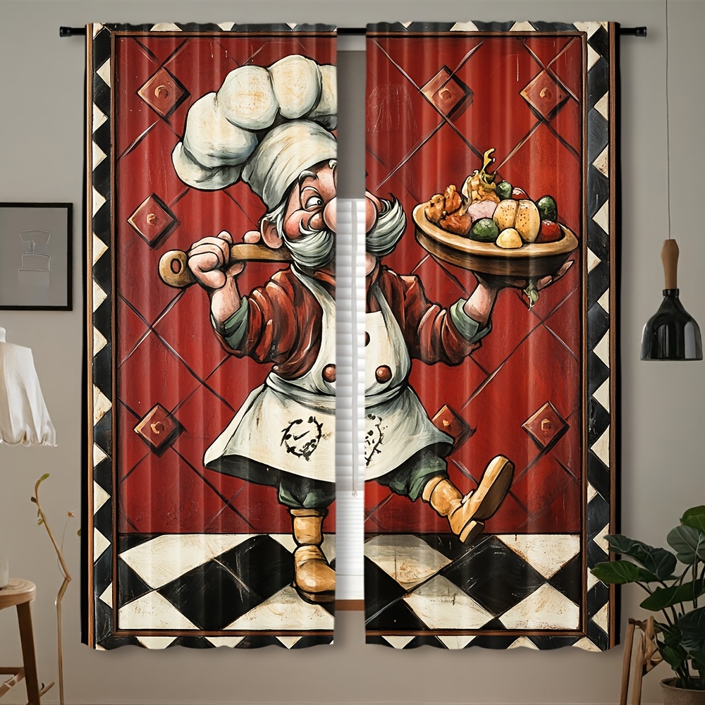 Home Cooking Youtube - Tende da cucina a tema chef,