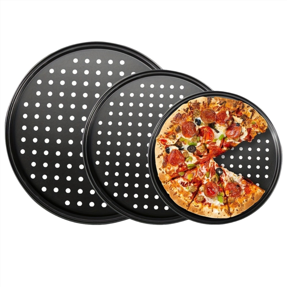 Paella Pan Steel - Set di teglie per pizza perforate
