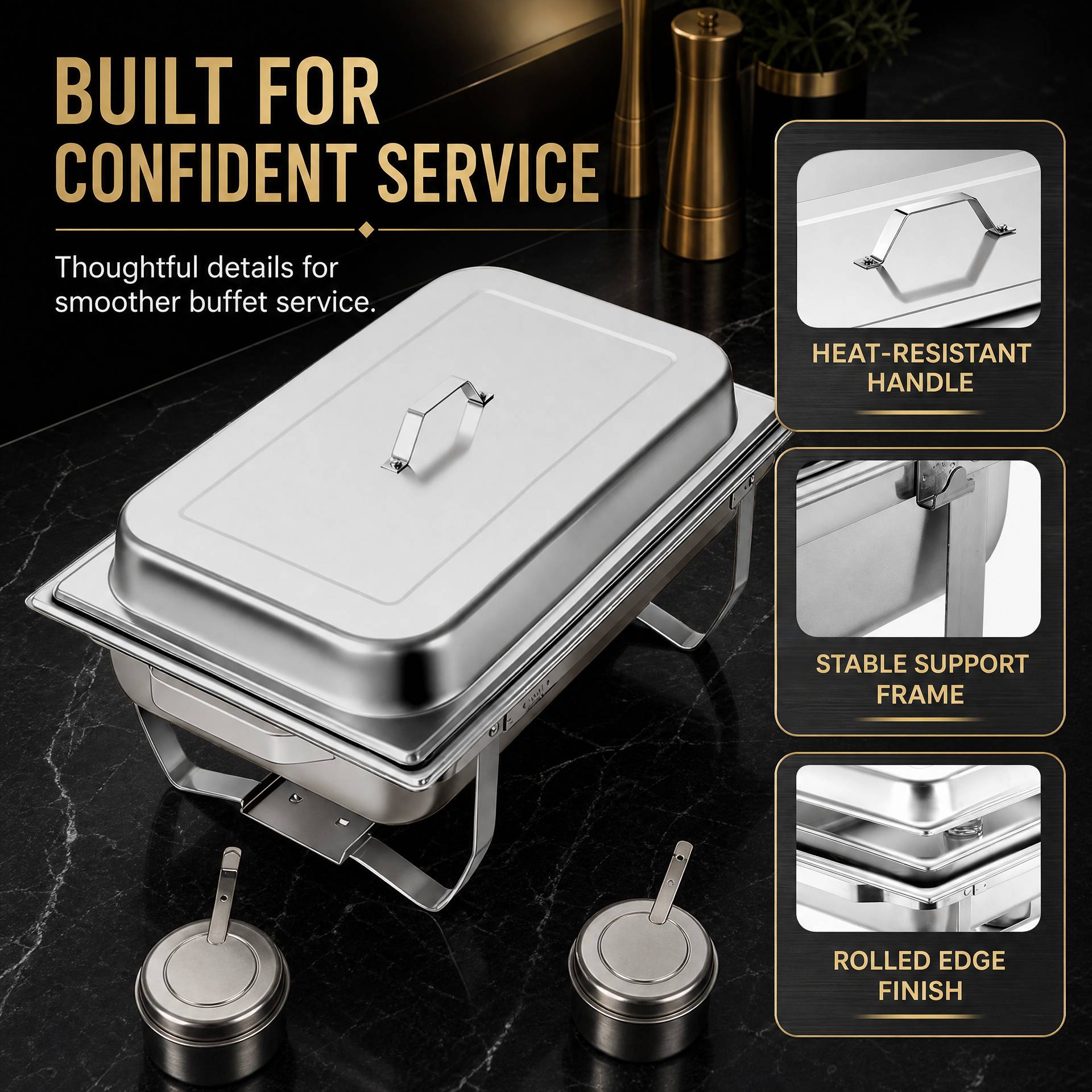 Set di 4 Chafing Dish in Accia - Paella Pan Steel recensione e prezzo