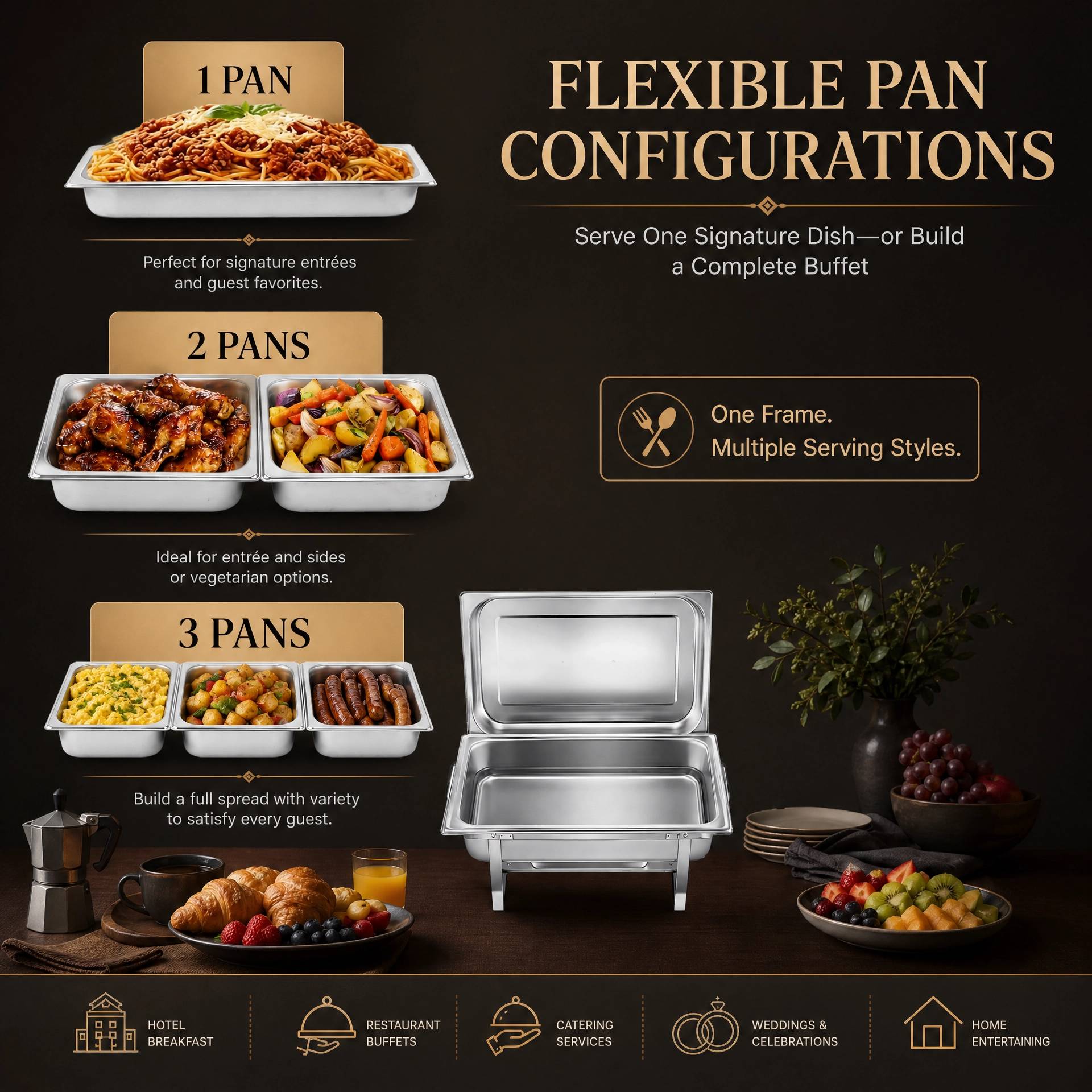 Set di 4 Chafing Dish in Accia - Paella Pan Steel recensione e prezzo